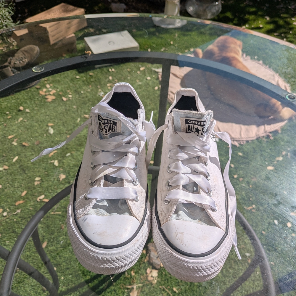 Converse White Bride Sneakers Classic Canvas Design, 8